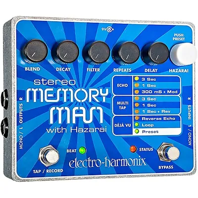 Electro-Harmonix XO Stereo Memory Man With Hazarai Delay Guitar Effects Pedal LN • $221.94