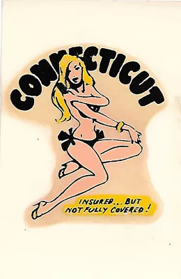 Vintage ORIGINAL State Pin Up Water Decal Connecticut - 1950s Original • $10