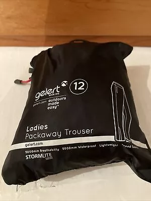 £6.99 • Buy Gelert Black 12 Packaway Waterproof Walking Cycling Trousers 