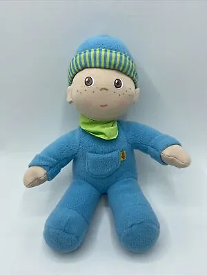 8” Sitting HABA Germany Plush Baby Doll Blue Lovey Stuffed Toy First Doll Boy • $17.10