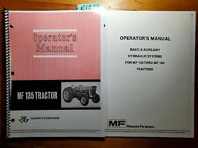 Massey Ferguson MF 135 MF135 Tractor Owner Operator Manual 3/67 + Hydraulic 9/73 • $21.49