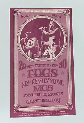 The Fugs And MC5 At The Grande Ballroom Original 1968 Concert Postcard • $60