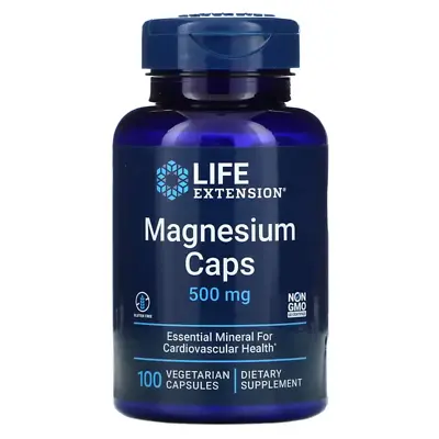 Life Extension Magnesium Caps 500mg 100 Vegetarian Capsule Fatigue Muscle Health • £12.99