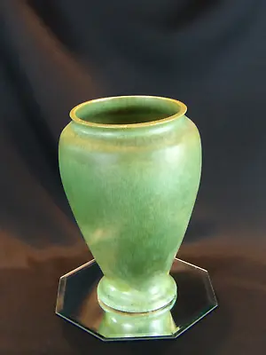 Vintage Broadmoor Art Pottery 10  Matte Green Shoulder Vase Signed Ph Genter • $250