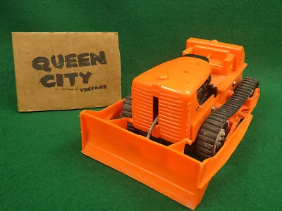 1960S Marx 7  Plastic+pressed Metal Battery Op Diesel Bulldozer Orange • $39