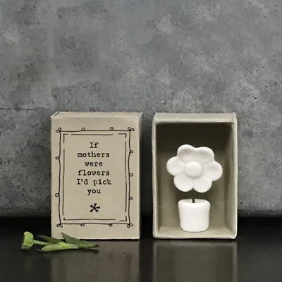 Porcelain Flower Matchbox Gift - If Mothers Were Flowers -Keepsake-East Of India • £5.75