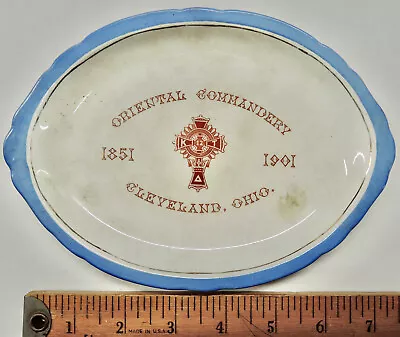 1901 Masonic Knights Templar Oriental Commandery Cleveland Ohio Porcelain Dish • $9.99