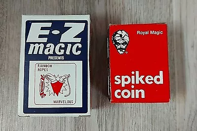 Lot X 2 Vintage Magic Tricks Spiked Coin Royal Magic Rainbow Ropes E-Z Magic NEW • $31.89