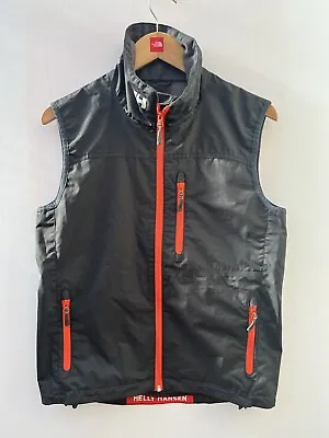 Helly Hansen Crew Vest Gilet Thin Black Red Chest Pocket Utility Size S Small • $31.57