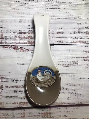 Vintage Rooster Chicken Spoon Rest Kitchen Decor Country Farmhouse Farm Ceramic • $16.99