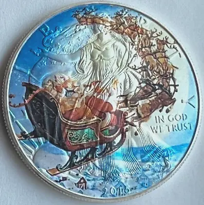 Merry Christmas Santa - American Silver Eagle 1oz .999 Silver Dollar Coin • $79.50