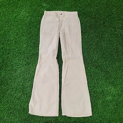 Vintage LEVIS 70s Bell-Bottoms Disco Flared Corduroy Pants 30x33 Beige Bohemian • $228.45