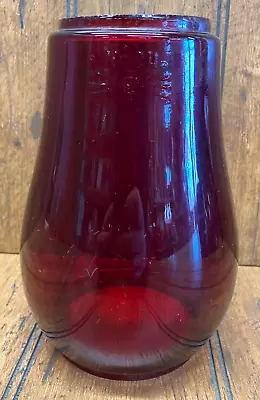 Vintage Ruby Red Embury No. 20  E  Whisker Barn Lantern Glass Globe • $30