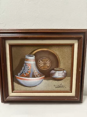 Original And Signed Myung Mario Jung Southwestern Framed Painting  • $200