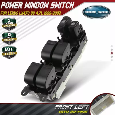 Window Master Switch Front Left Driver Side For Lexus LX470 V8 4.7L 84820-60100 • $25.39