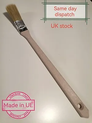 25 Mm RADIATOR PAINT BRUSH LONG HANDLE  ANGLE SLANT BRISTLE  Made In The UE  • £4.19