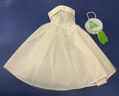 Vintage Barbie Clone Premier #84 Crisp White Taffeta W/Tulle Purse Shoes Babs • $79