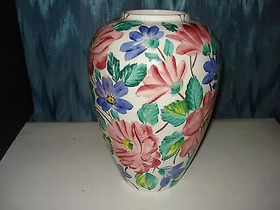 $39.95 • Buy Large Vase Floral Hand Painted Italy # 1233 