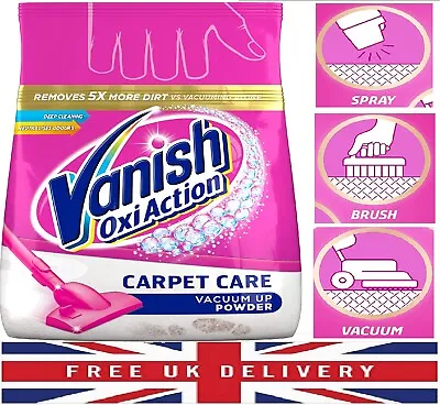 Vanish Gold Carpet & Rugs 5 X More Dirt Cleaner Stain Remover Powder 650G Uk • £13.49