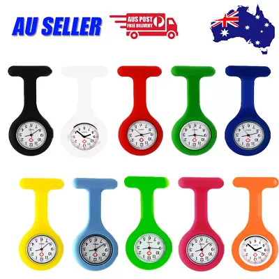 Silicone Nurse Watch Nursing Pendant Brooch Tunic Fob Clip Pocket Quartz Battery • $4.99