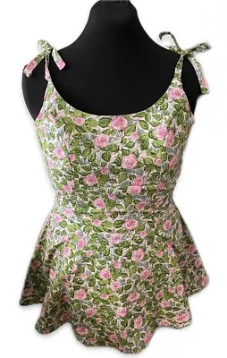 50s Inspired Barbie Playsuit 2 Pc Pink Roses • £53.08