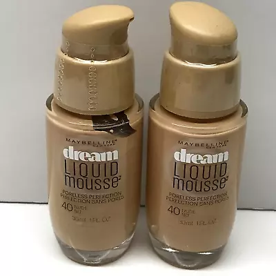 Maybelline Dream Liquid Mousse Foundation 40 NUDE Poreless Perfection Lot Of 2 • $44.99