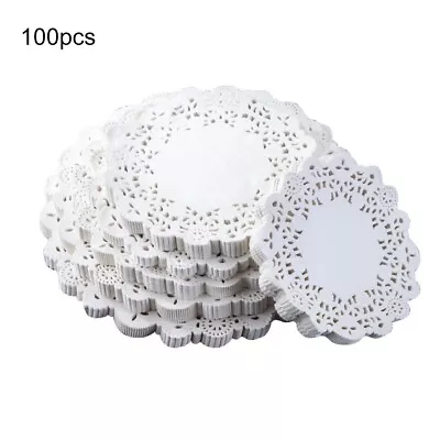 100pcs 3.5-10.5'' Paper Doily Round White Lace Table Decoration DIY Craft Party • $15.06