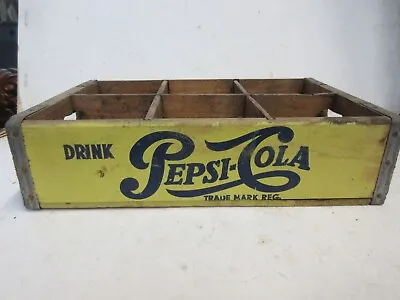Vintage Drink Pepsi Cola Bottle Carrier Wooden Crate .. Great Condition • $245