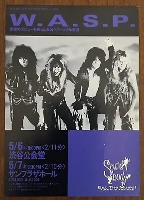 $0 Ship! W.A.S.P. THOMPSON TWINS Japan PROMO Flyer MINI Poster 1986 MORE Listed • $44.95