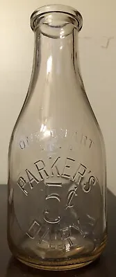 $34.50 • Buy Parker's Dairy One Quart Embossed Milk Bottle - North Fairfield, Ohio (OH)