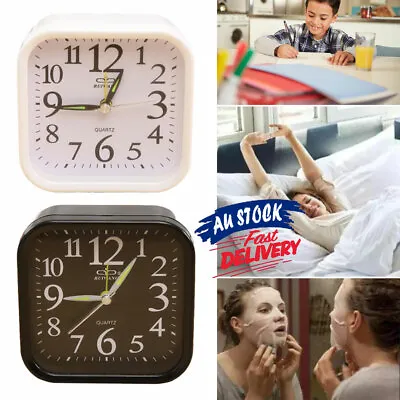 $12.45 • Buy Bedside Clock Analog Alarm Battery Desktop Minimalist Table Analogue Clocks