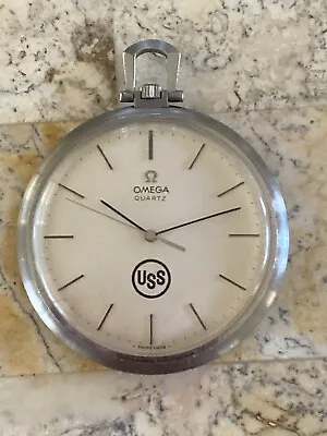Unique Omega-u.s. Steel Pocket Watch-stainless Steel/quartz Circa 1980 • $150