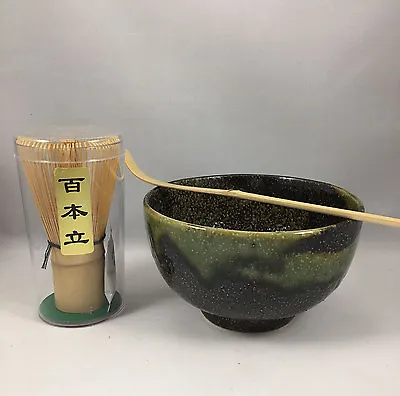 Japanese Amanogawa Matcha Bowl Whisk Chashaku Scoop Tea Ceremony Set JAPAN MADE • $28.95