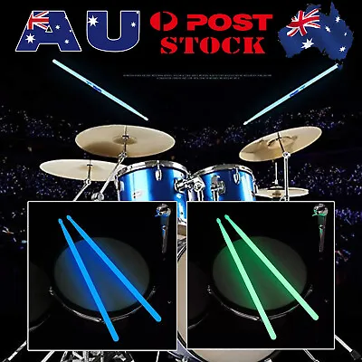 1 Pair Music Band Luminous Drum Sticks Drumsticks 5A Glow In The Dark Stage + • $13.89