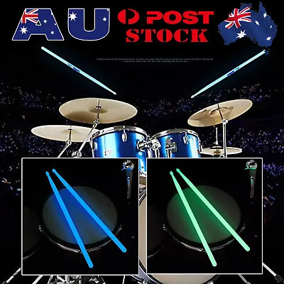 1 Pair Music Band Luminous Drum Sticks Drumsticks 5A Glow In The Dark Stage D • $12.99