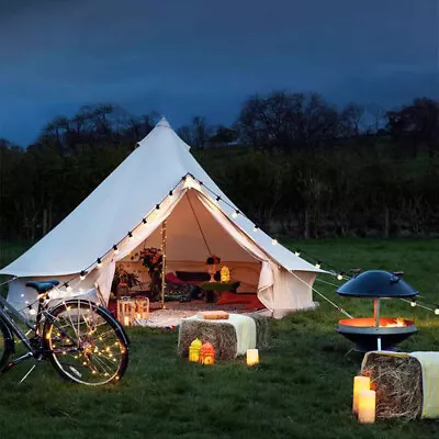 6M Bell Tent Yurt Canvas Bell Tent Waterproof Big Glamping Outdoor Camping Tents • $669