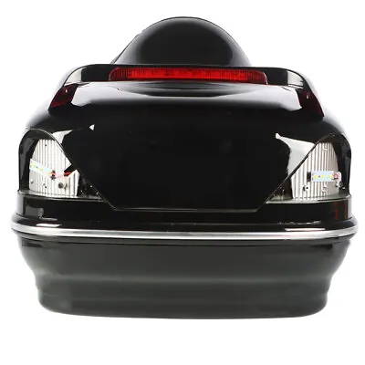 Universal Motorcycle Tour Pack Trunk Luggage Tail Box Pack W/ Tail Light Lock US • $57.43