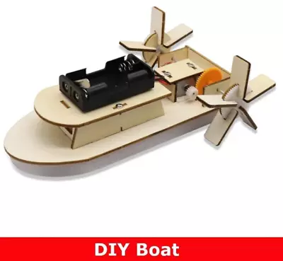 DIY Boat Model Material Set Wood Boat Building Kit 3D Assemble Wooden Paddle Toy • £13.88