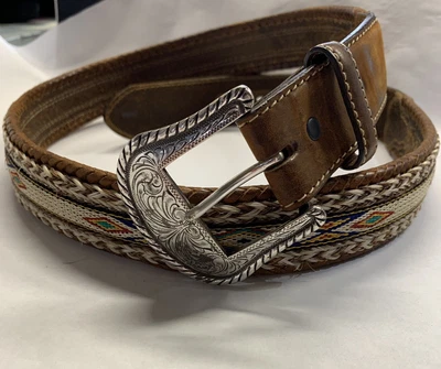 $57.50 • Buy Tony Lama Horsehair Western Belt Size 40 Cowboy Braided Edge Extra Nice (12