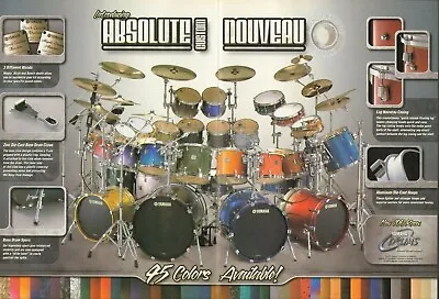 2003 2pg Print Ad Of Yamaha Absolute Beech Maple Birch Custom Nouveau Drum Kit • $9.99