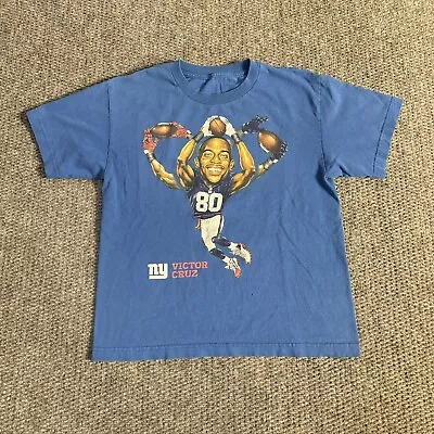 Vintage Victor Cruz Cartoon T Shirt Youth Boys Large New York Giants Football • $11.04