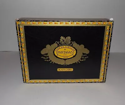 Vintage Empty Partagas Flor De Tabacos 1845 Black Label Wooden Cigar Box • $10