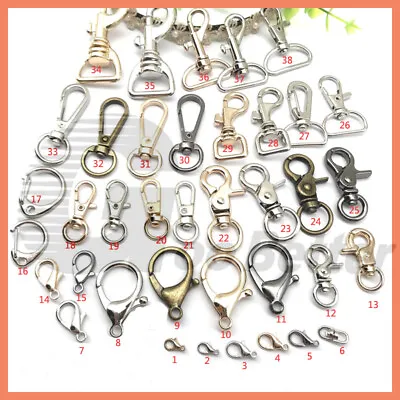 Swivel Clip Clasp Key Ring Snap Hooks Finding Lobster Bag Clasp Various Size • £5.51
