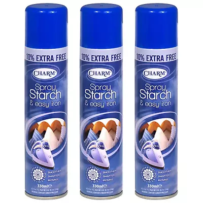 Charm Spray Starch & Easy Iron Spray  330ml Pack Of 3 • £8.58