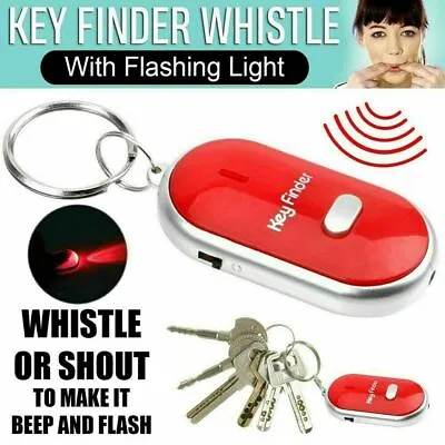 £7.98 • Buy 2x Whistle Key Finder Anti Lost Remote Chain Locator LED Flashing Beeping [Red]
