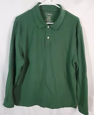 L.L Bean Polo Shirt Men’s Size Large Traditional Fit Long Sleeve Outdoor Thick • $21.62