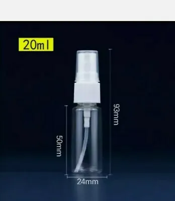 Spray Bottle Refillable Empty Plastic Fine Mist Travel Cosmetic Make-up 20ml • £2.39