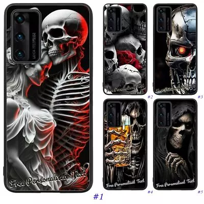 Personalised Text Phone Case For Huawei Y Series - Y5 Y6p Y7p Y9 - Skull Design • $14.98