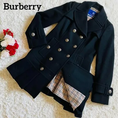 Burberry Blue Label Coat Pleated Flare Double Button A-line Women Size 36/S Used • $94.05