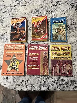 Lot Of 6 Books & Magazines By Zane Grey 1969/70 And 70’s Reading Copies • $6.99